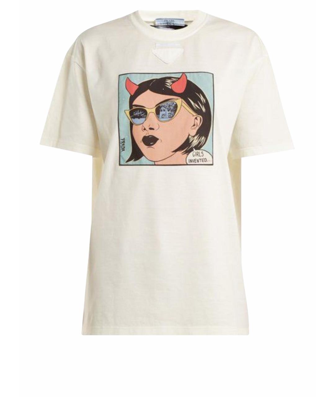 PRADA Желтая хлопковая футболка, фото 1