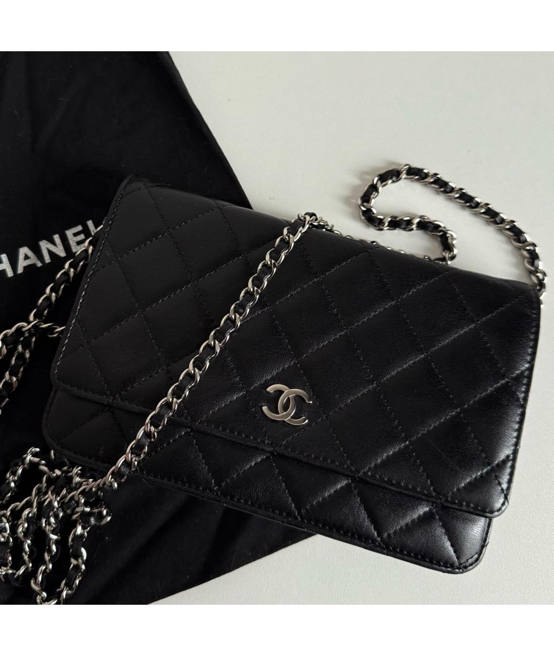 CHANEL Черная кожаная сумка через плечо, фото 3