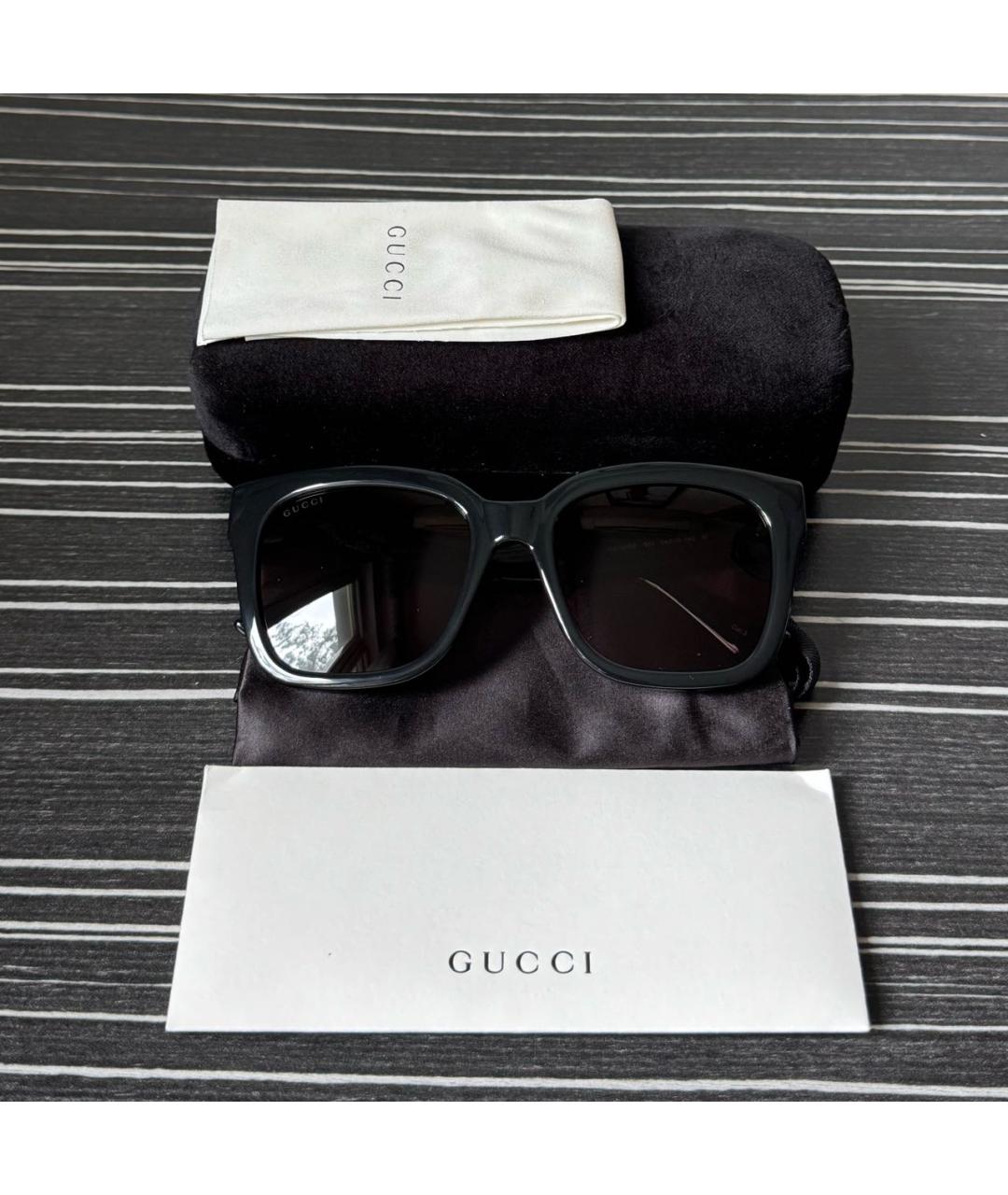 GUCCI Черные пластиковые солнцезащитные очки, фото 4