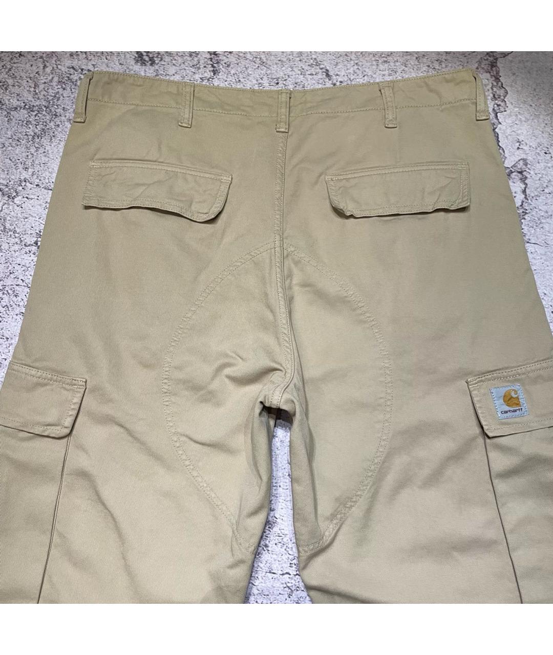 CARHARTT Бежевые хлопковые прямые джинсы, фото 5