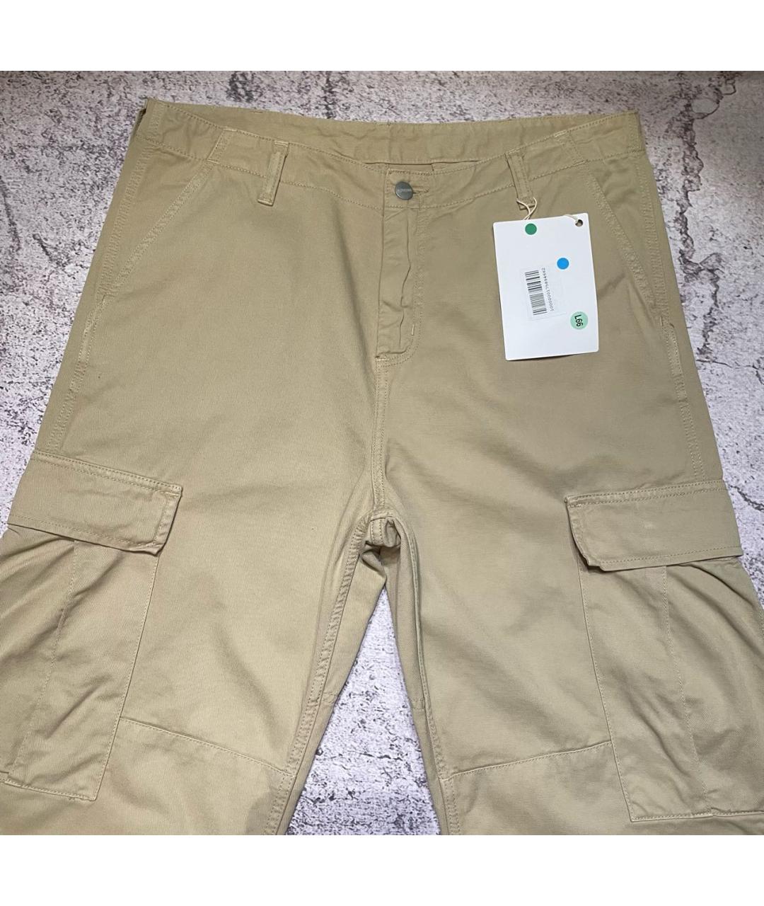 CARHARTT Бежевые хлопковые прямые джинсы, фото 3