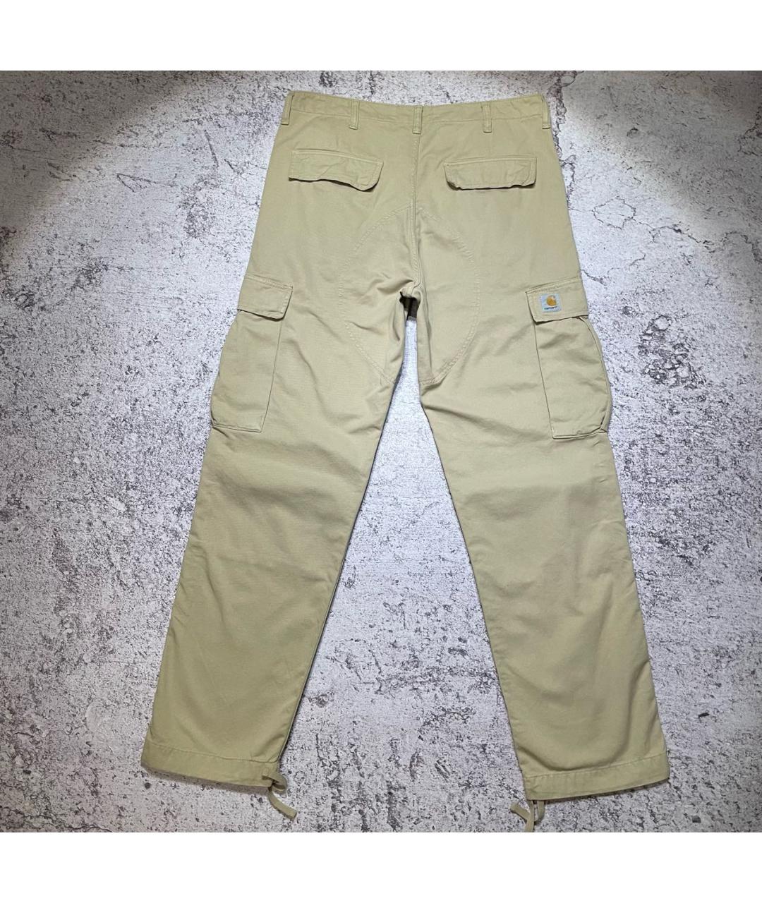 CARHARTT Бежевые хлопковые прямые джинсы, фото 2