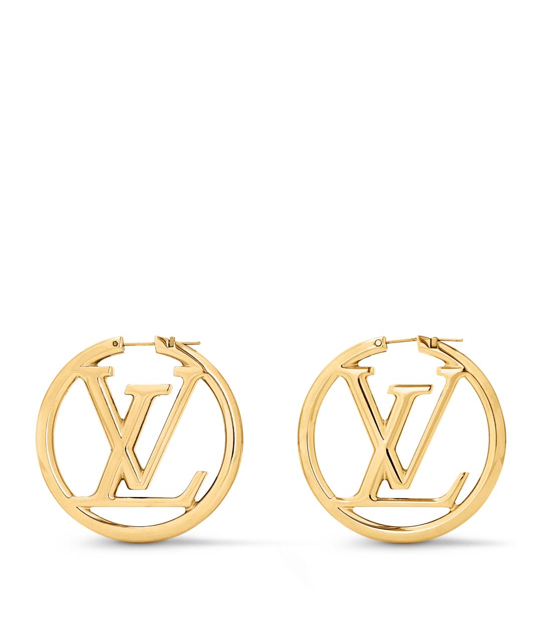 LOUIS VUITTON Золотые латунные серьги, фото 5