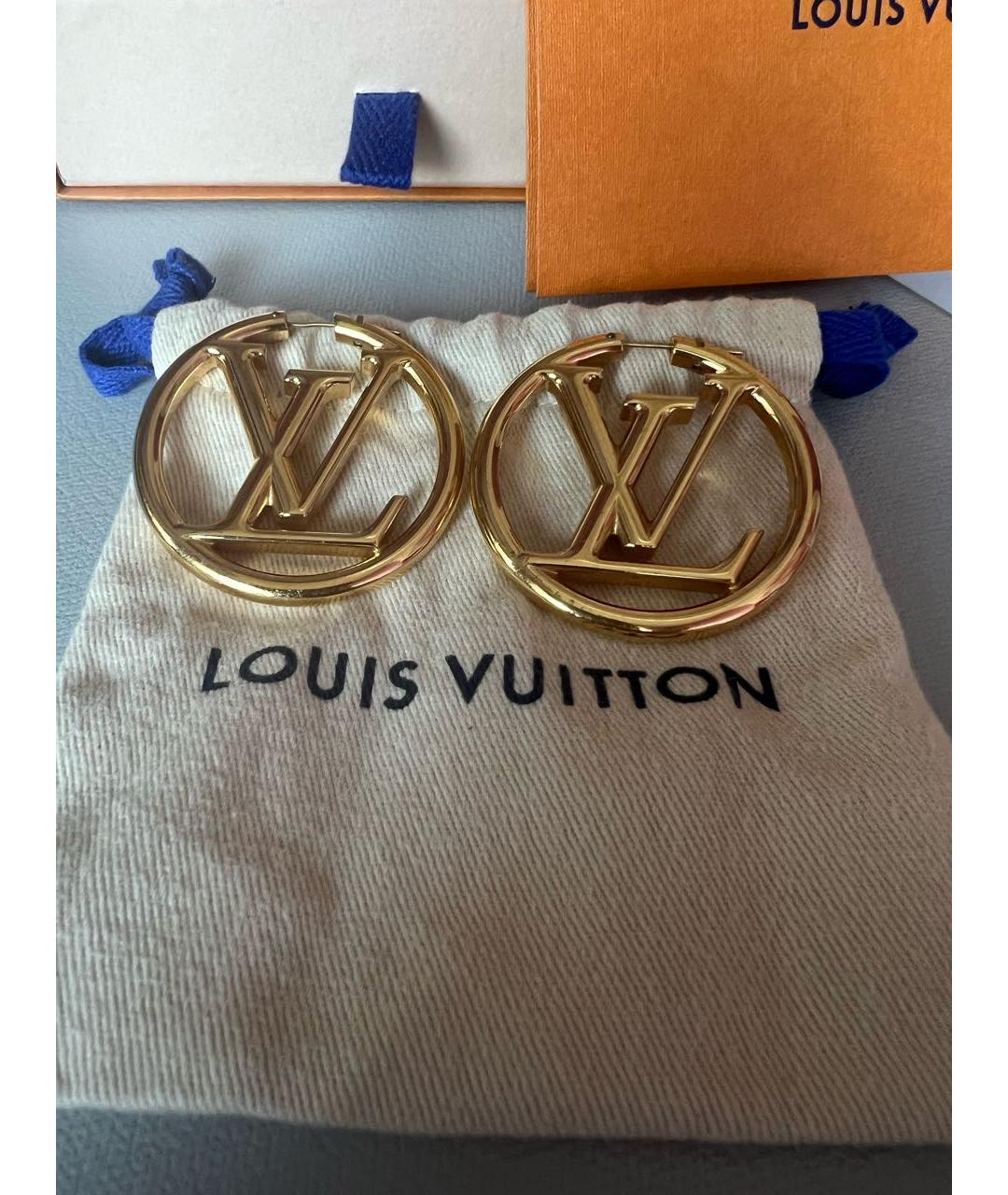 LOUIS VUITTON Золотые латунные серьги, фото 2