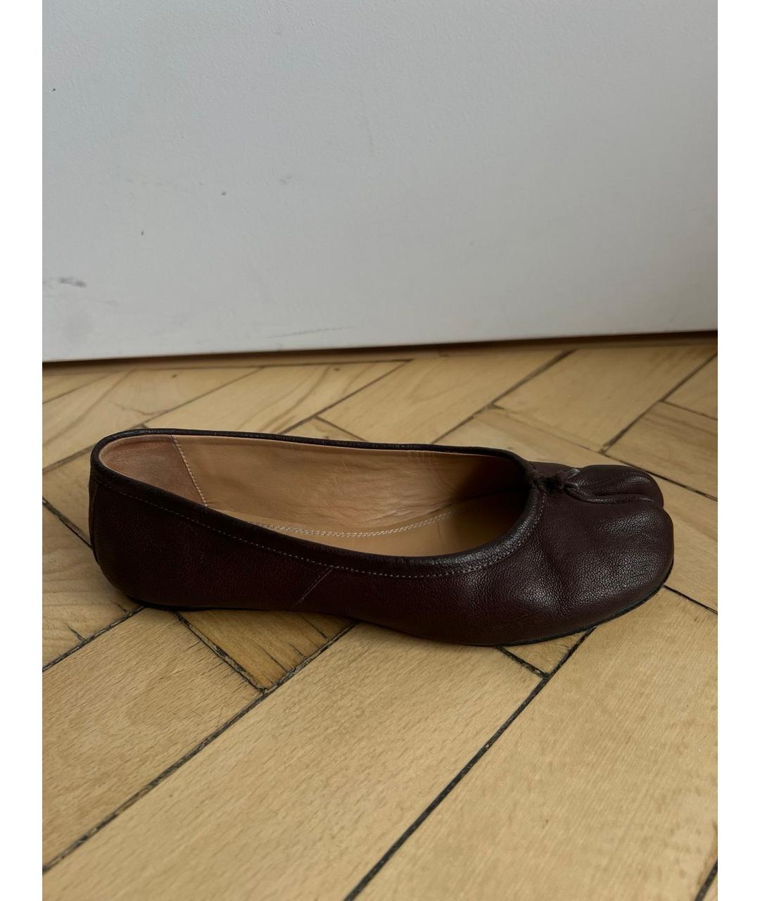 MAISON MARGIELA Коричневые кожаные балетки, фото 9