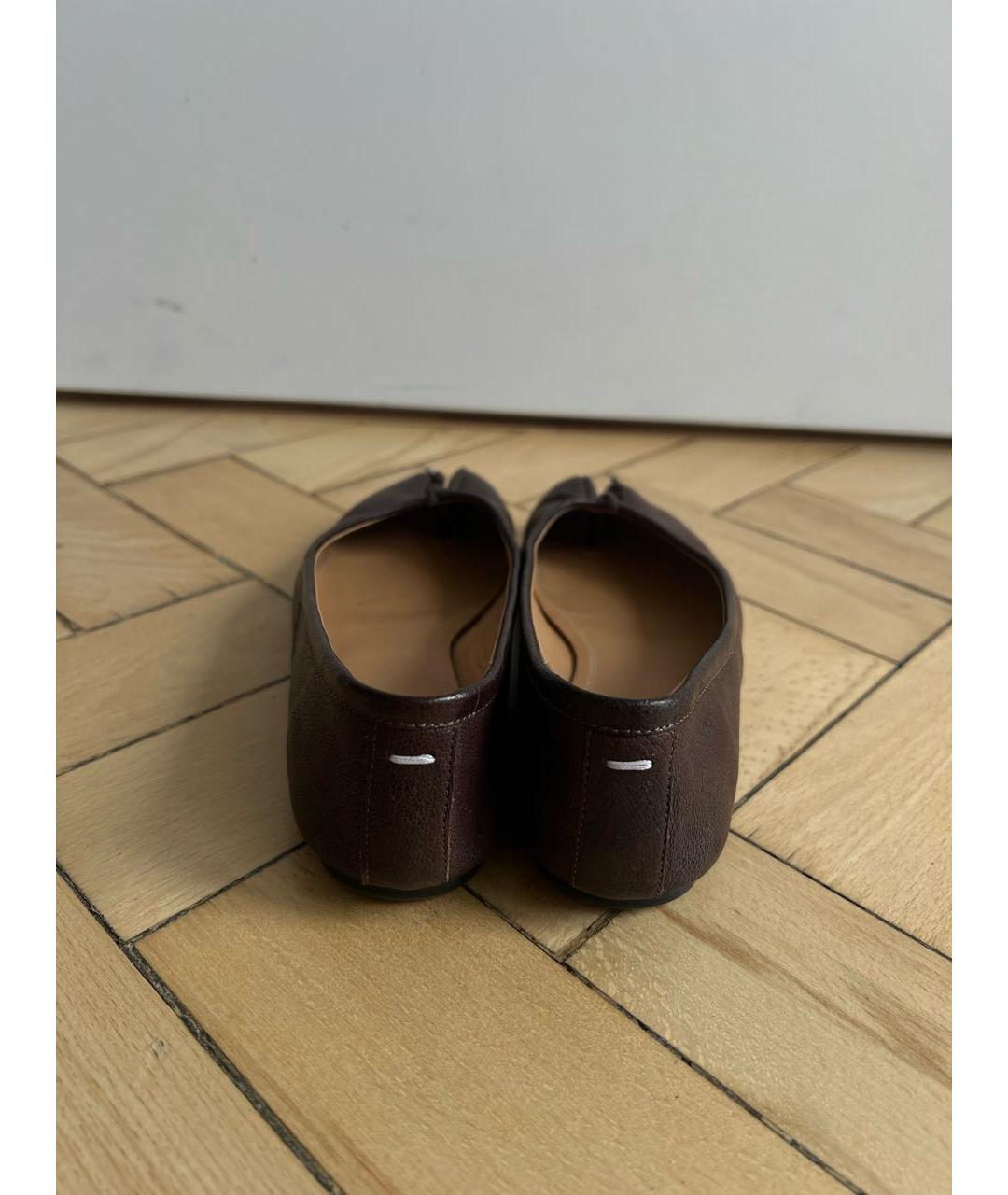 MAISON MARGIELA Коричневые кожаные балетки, фото 4
