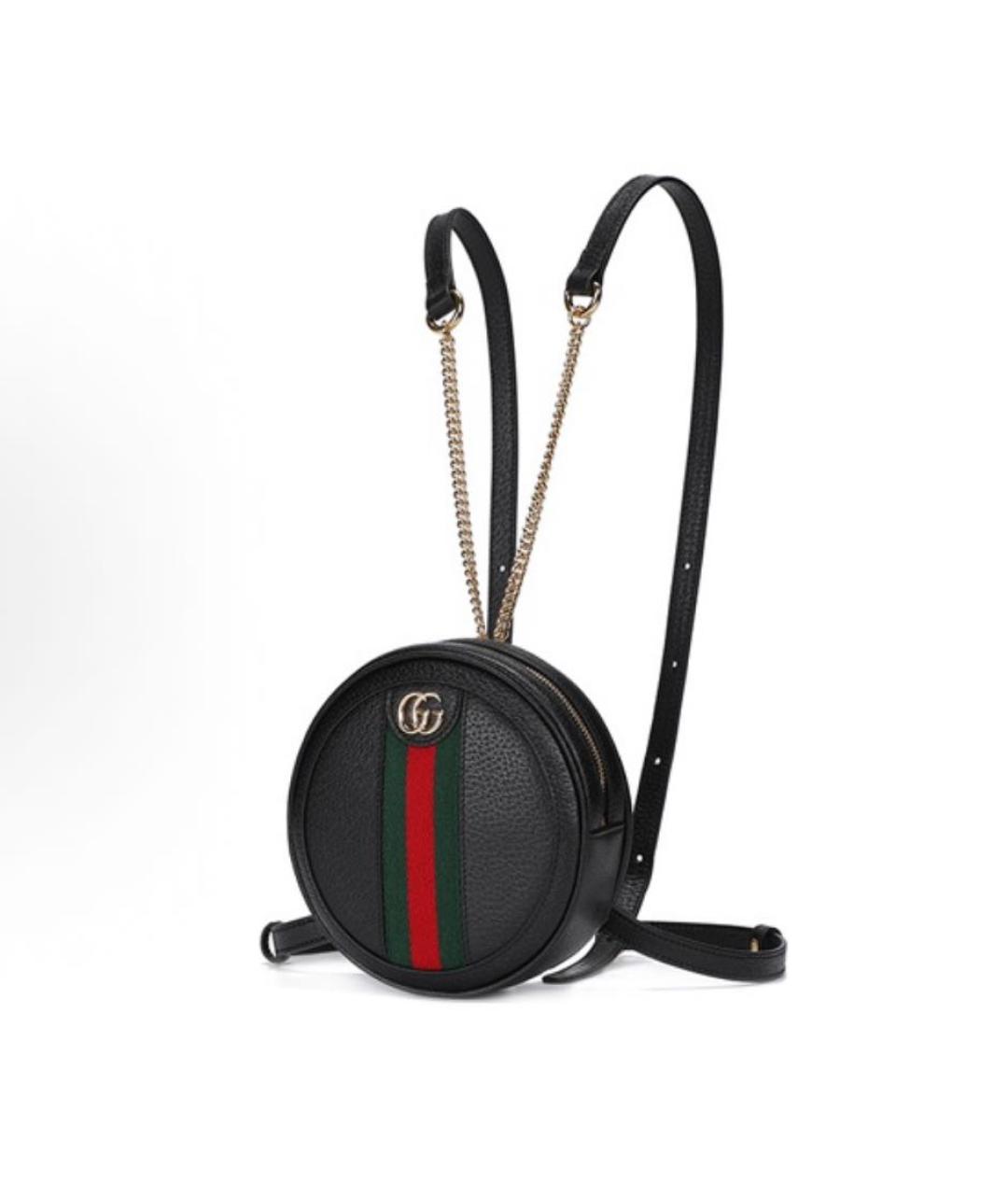GUCCI Черный кожаный рюкзак, фото 3