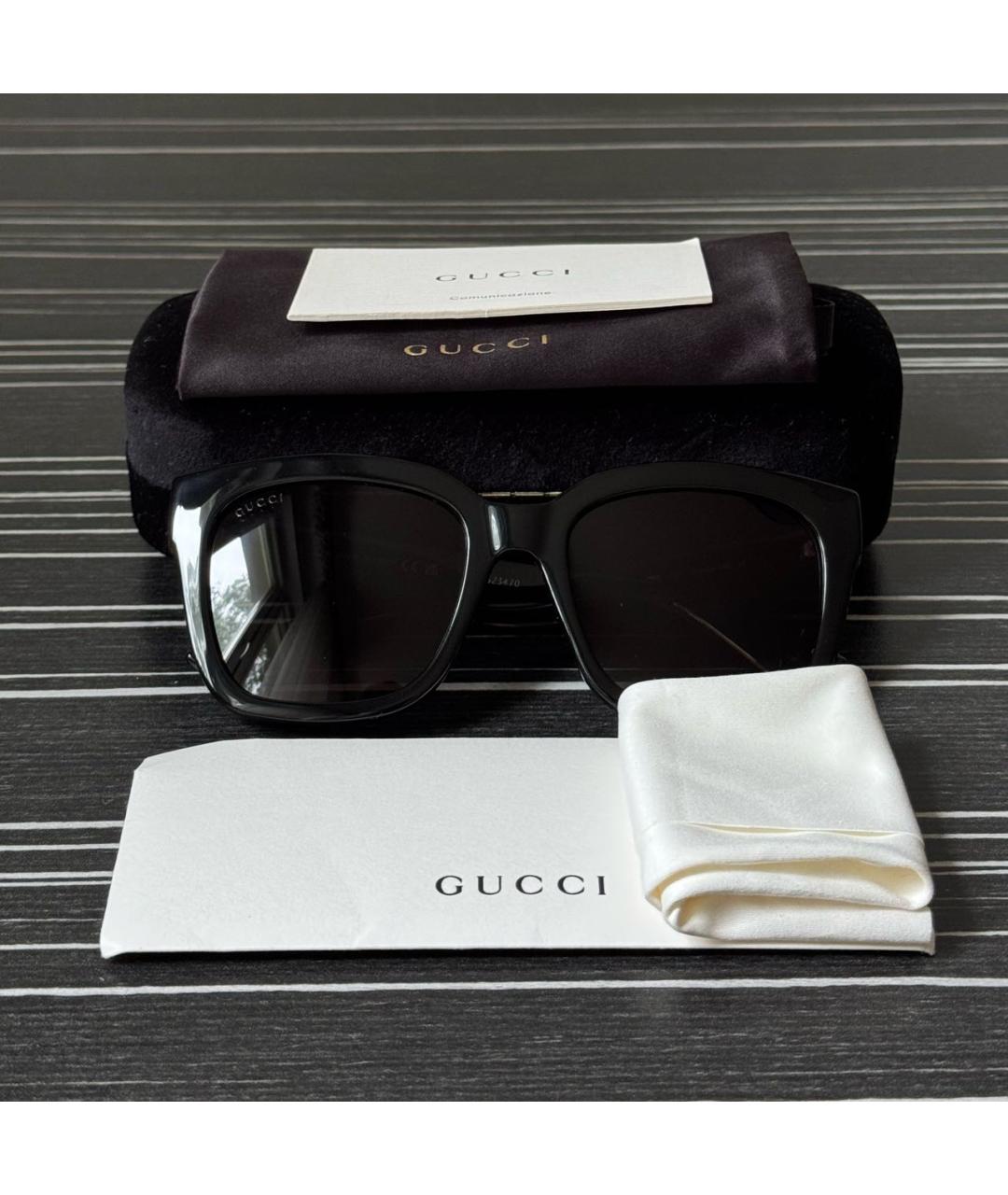GUCCI Черные пластиковые солнцезащитные очки, фото 4