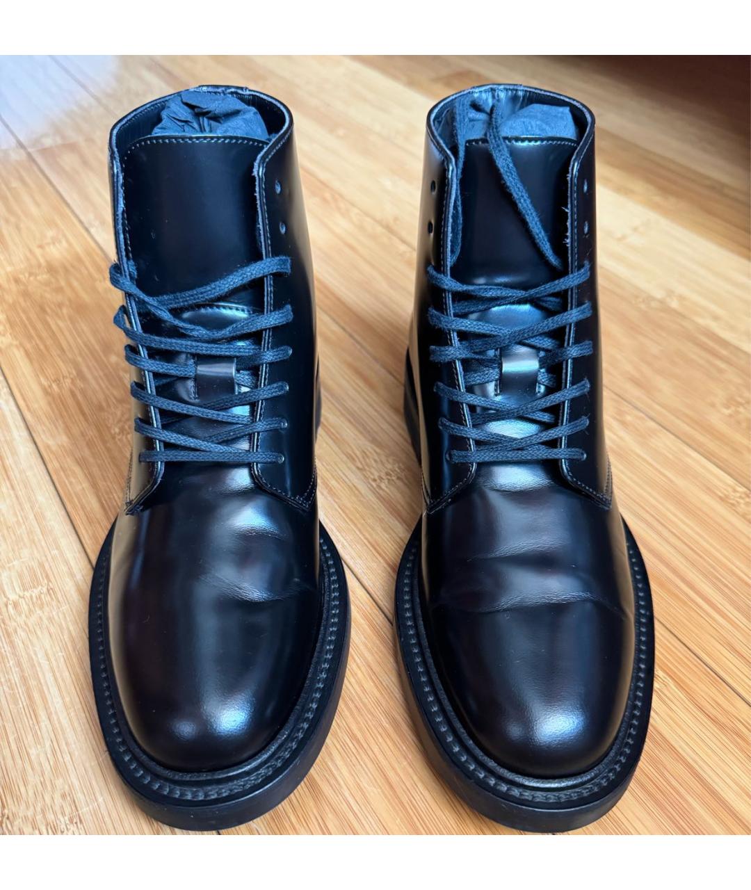 SAINT LAURENT Черные кожаные ботинки, фото 2