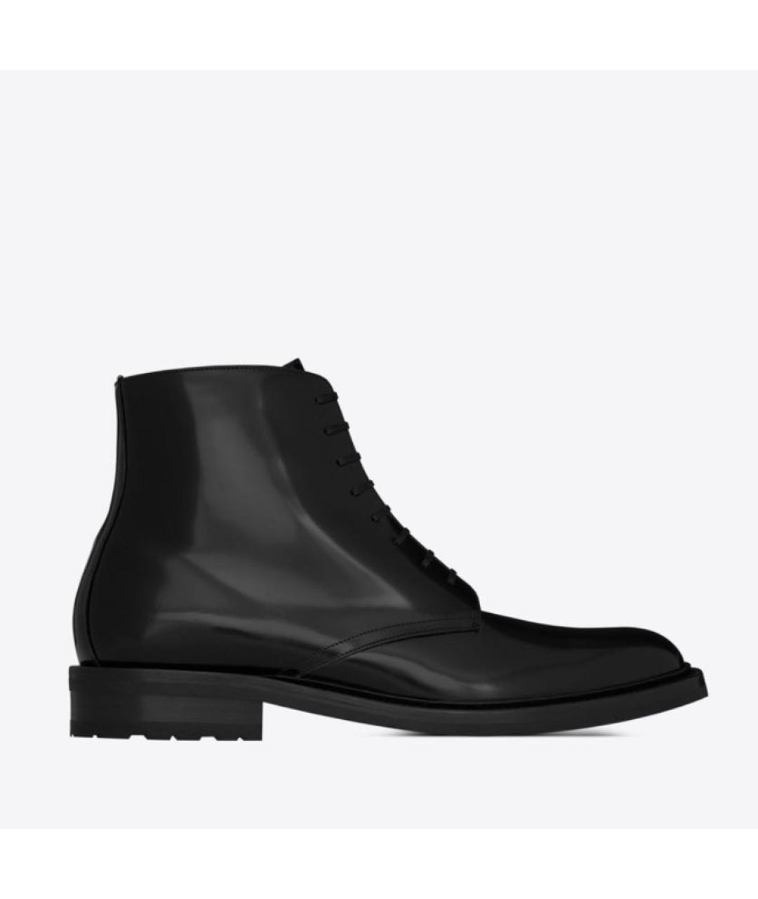 SAINT LAURENT Черные кожаные ботинки, фото 8