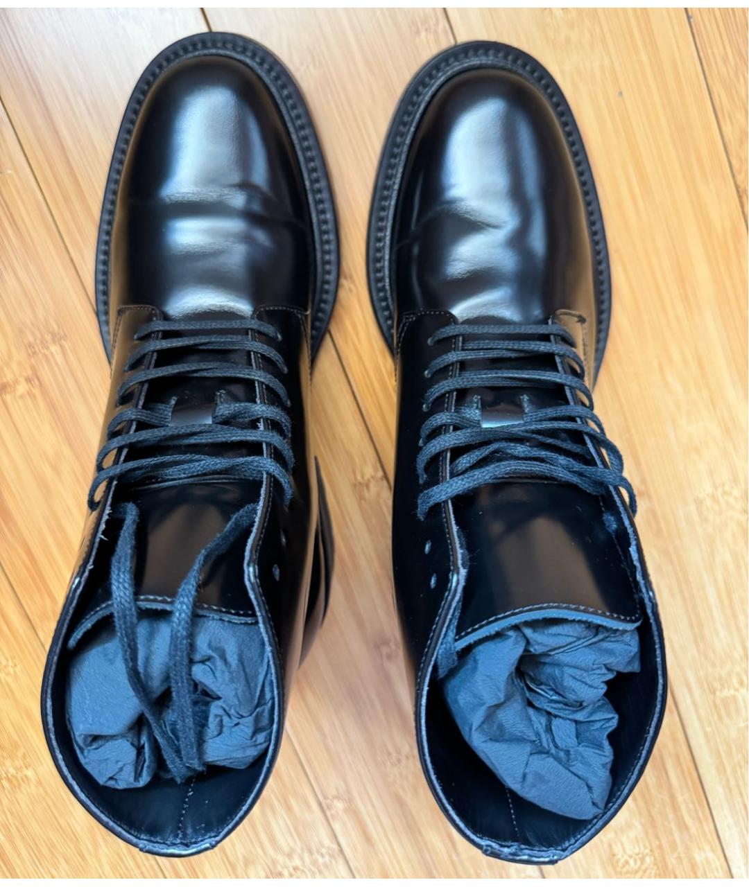 SAINT LAURENT Черные кожаные ботинки, фото 3