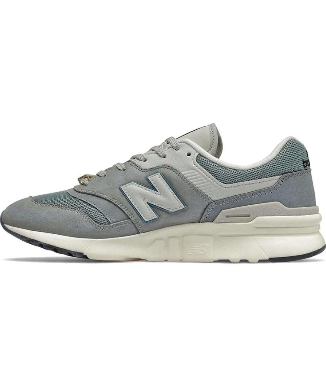 NEW BALANCE Серые низкие кроссовки / кеды из искусственной кожи, фото 2