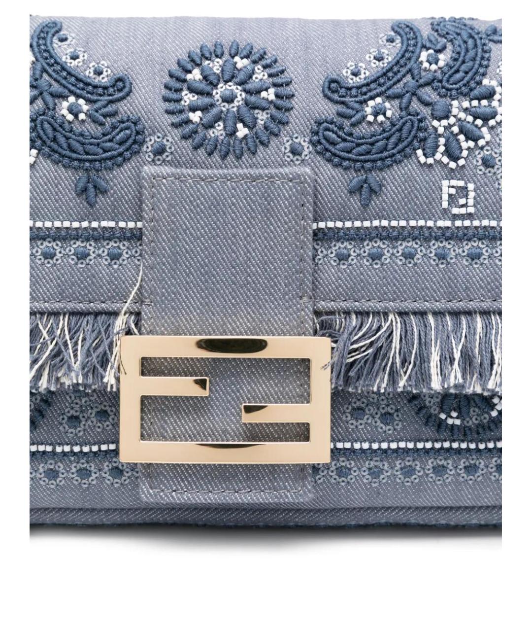 FENDI Синяя деним сумка через плечо, фото 4