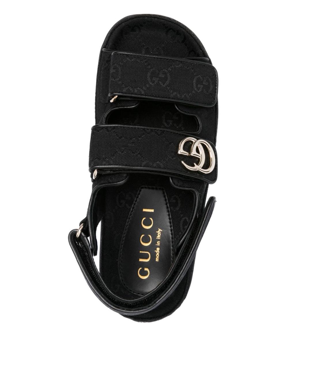 GUCCI Черные текстильные сандалии, фото 3
