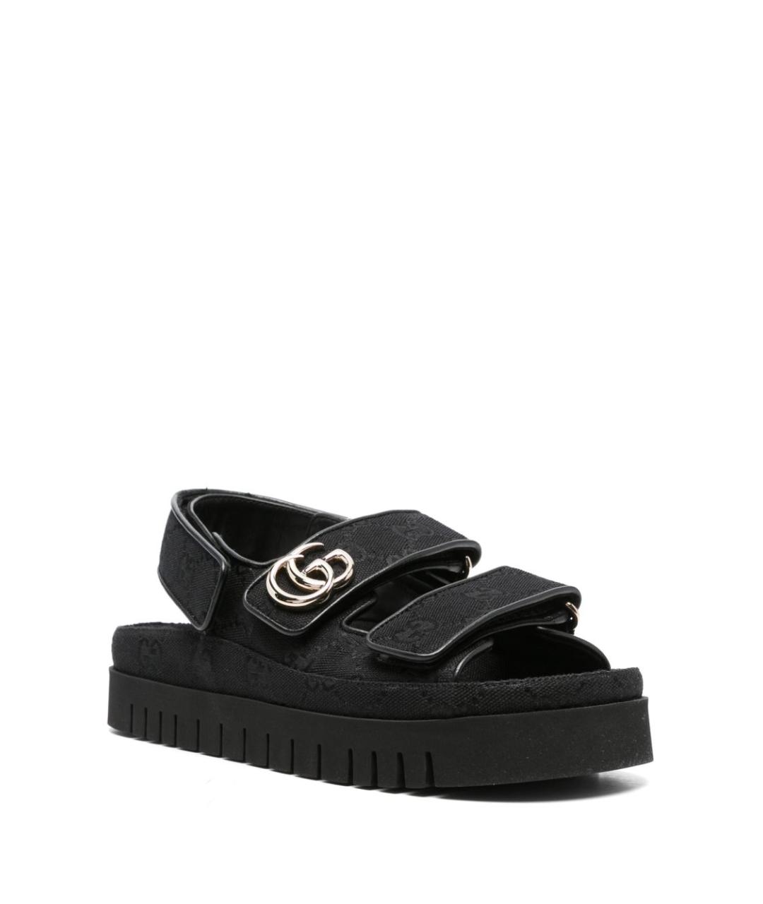 GUCCI Черные текстильные сандалии, фото 4