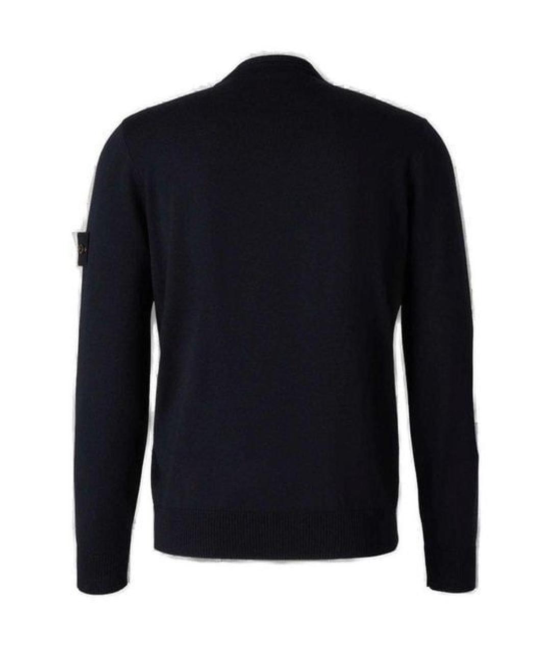 STONE ISLAND Темно-синий шерстяной джемпер / свитер, фото 2