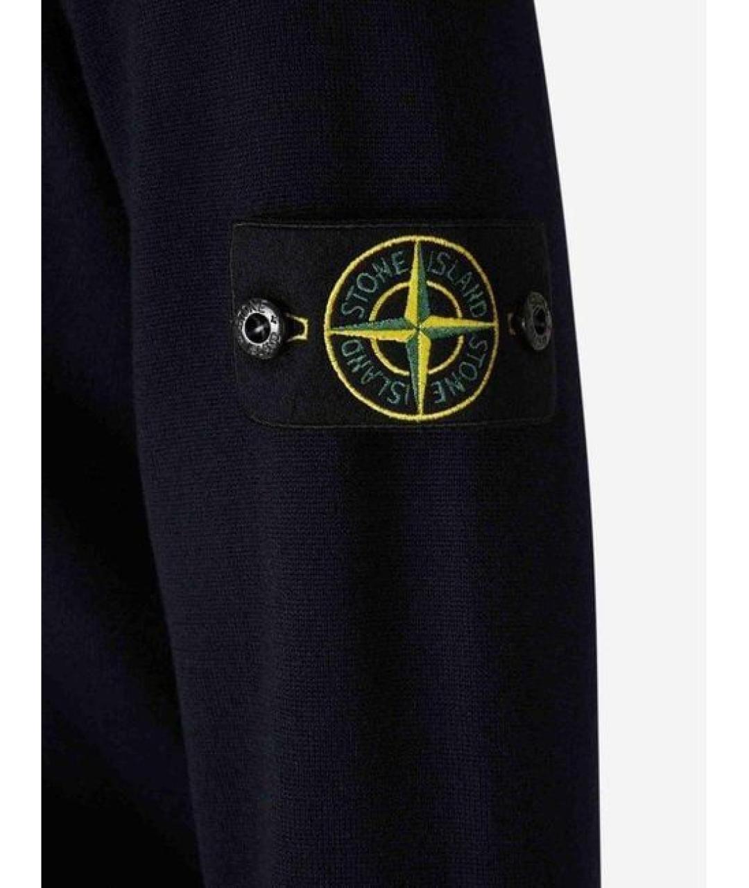 STONE ISLAND Темно-синий шерстяной джемпер / свитер, фото 4