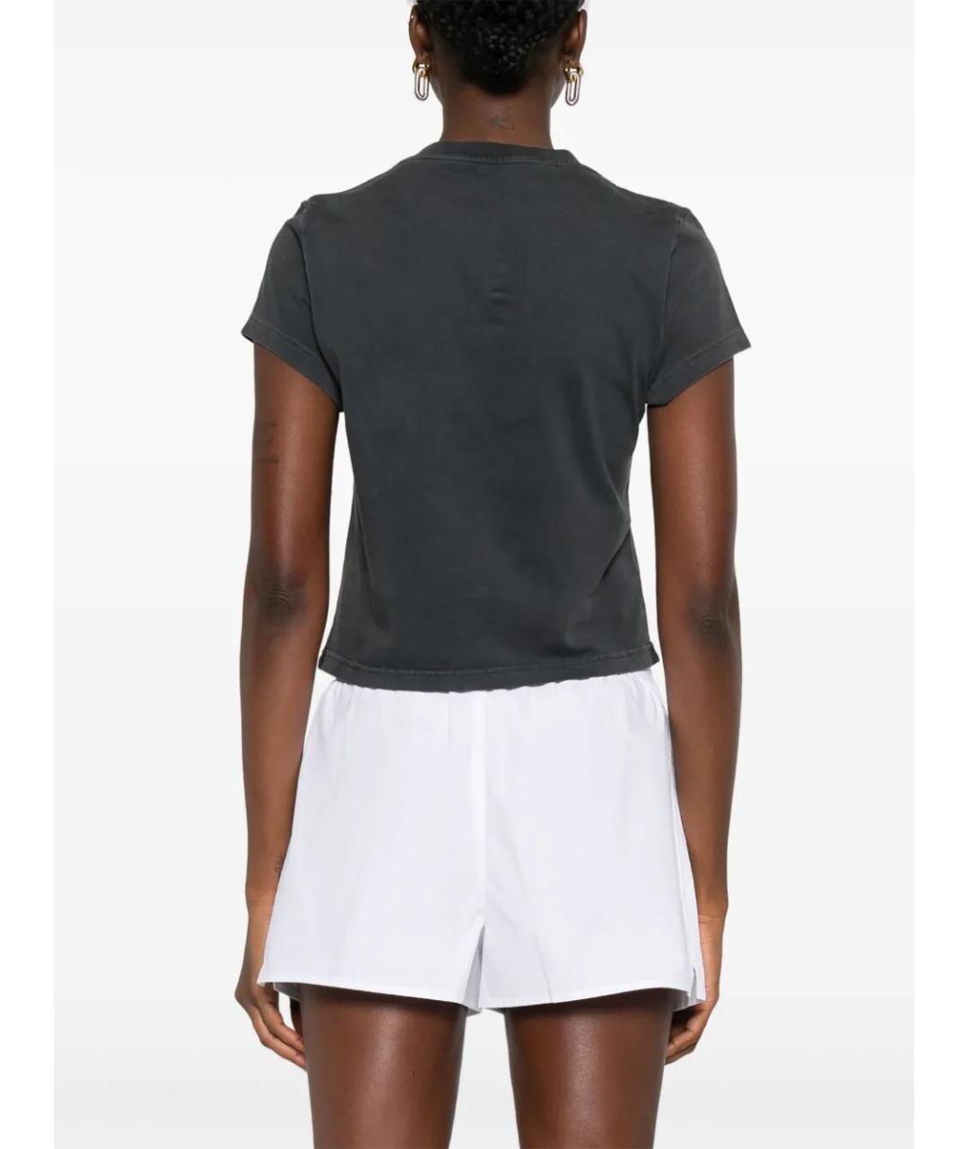 ALEXANDER WANG Серая хлопковая футболка, фото 5