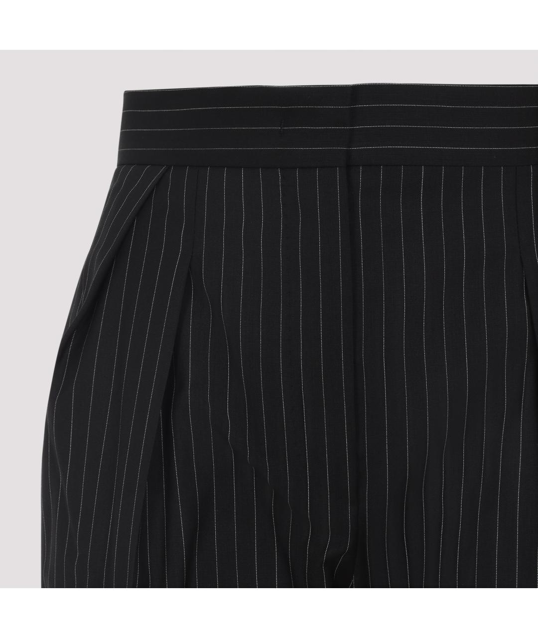 MAX MARA Черные шерстяные прямые брюки, фото 3