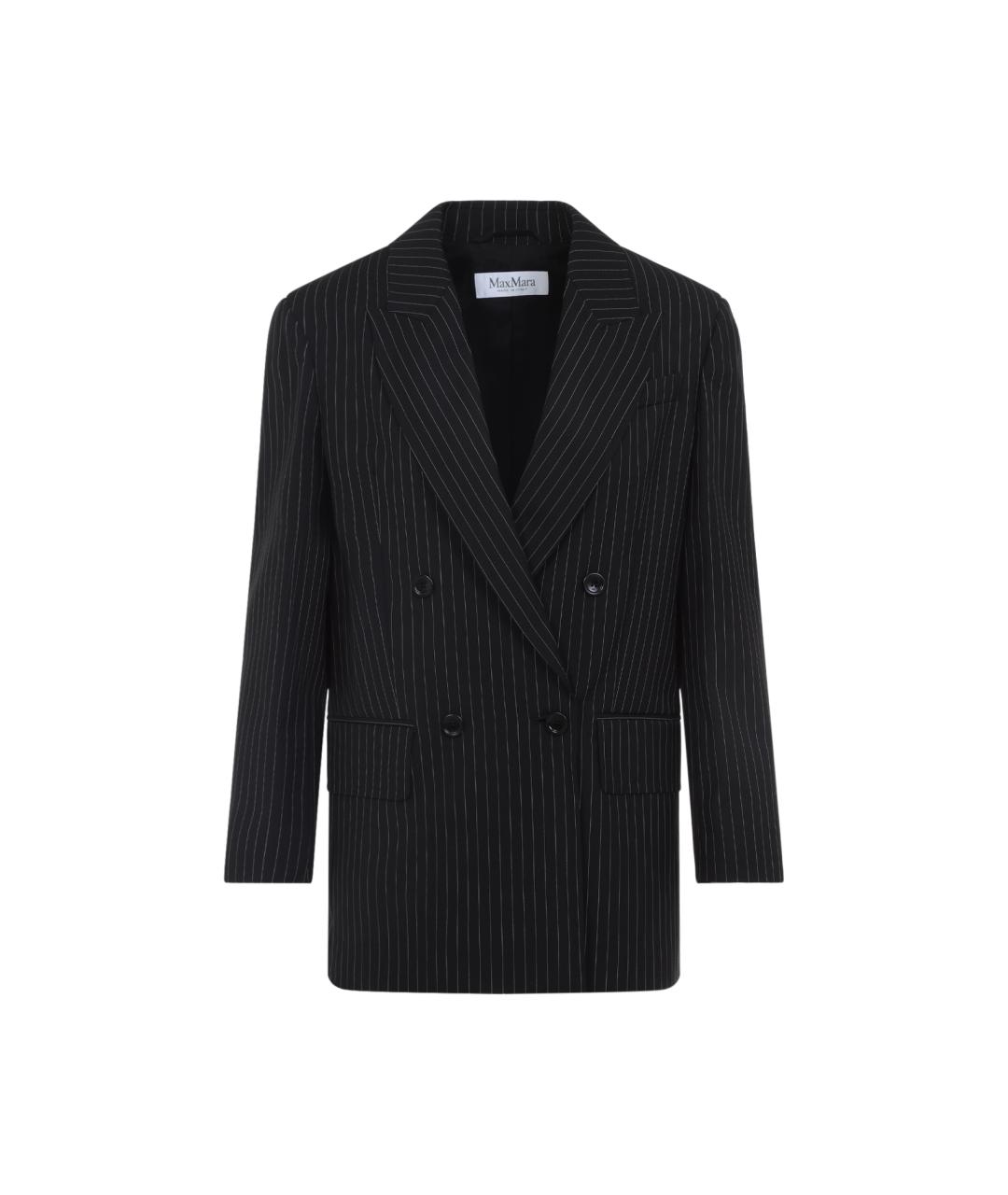 MAX MARA Черный шерстяной жакет/пиджак, фото 1