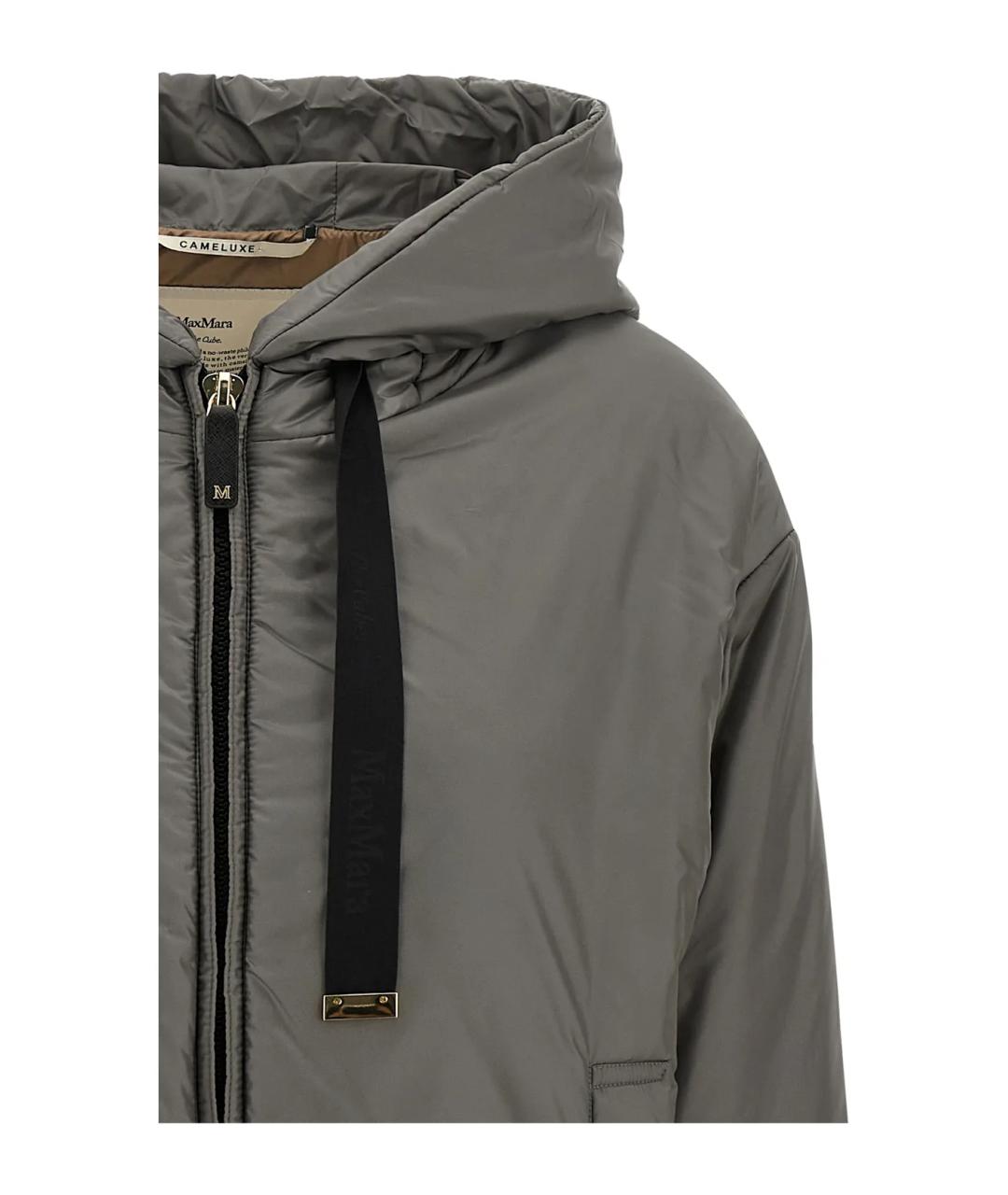 MAX MARA Серая полиэстеровая куртка, фото 3