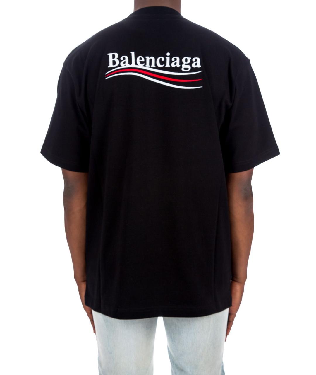 BALENCIAGA Черная хлопковая футболка, фото 5