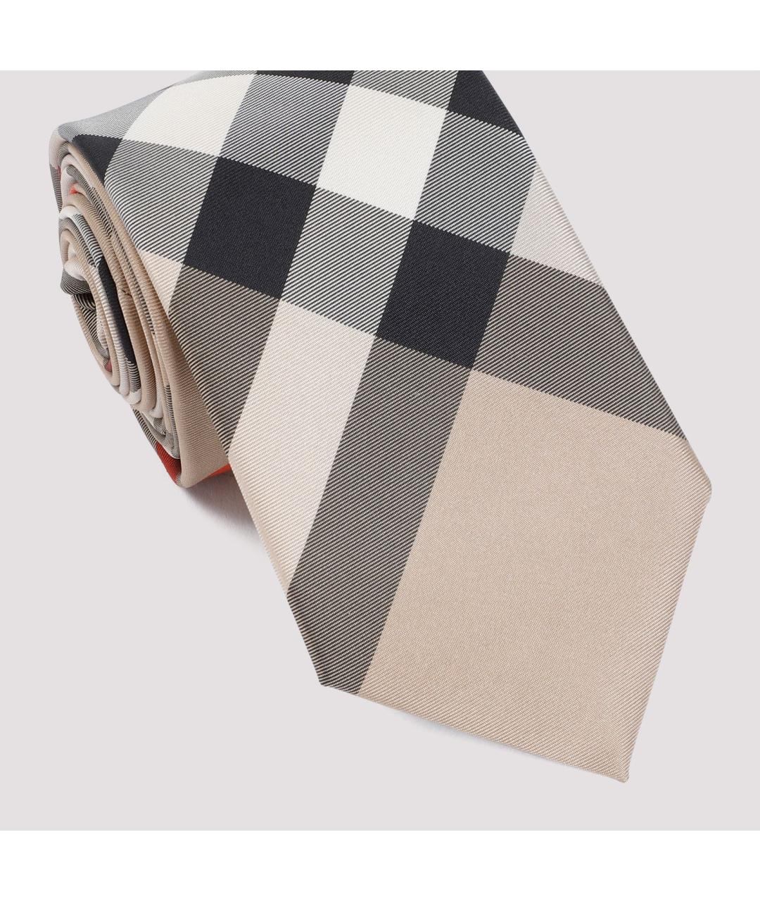 BURBERRY Бежевый шелковый галстук, фото 4