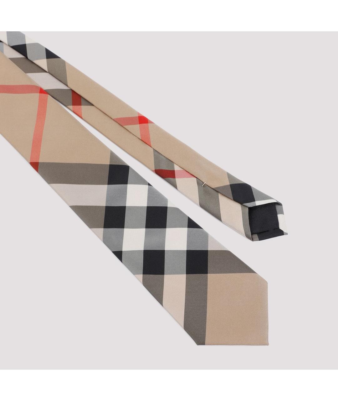 BURBERRY Бежевый шелковый галстук, фото 3