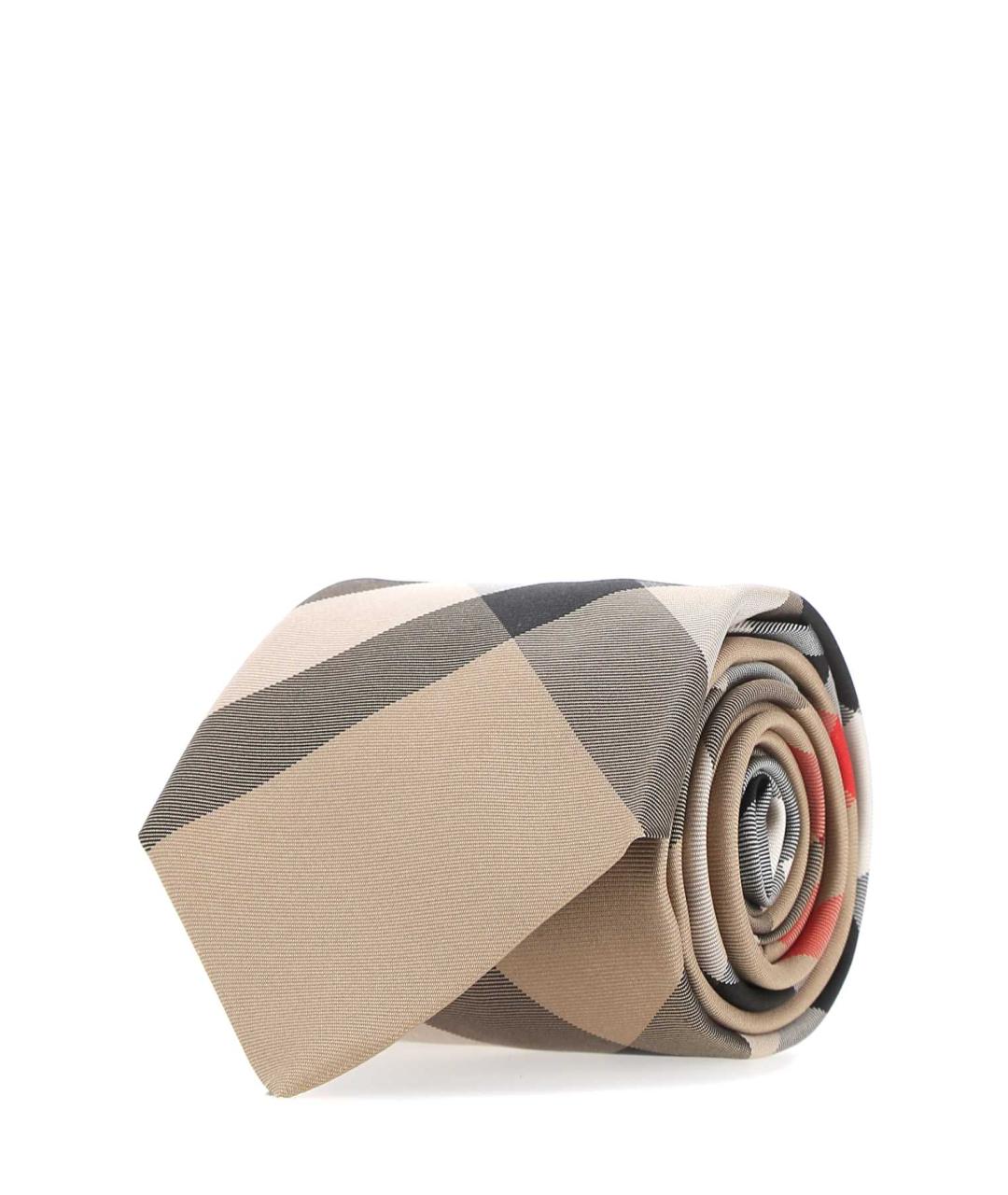 BURBERRY Бежевый шелковый галстук, фото 1