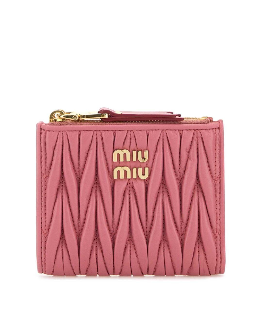 MIU MIU Розовый кожаный кошелек, фото 1