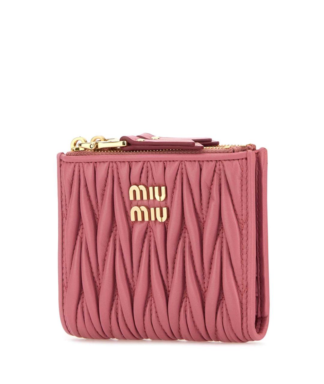 MIU MIU Розовый кожаный кошелек, фото 2