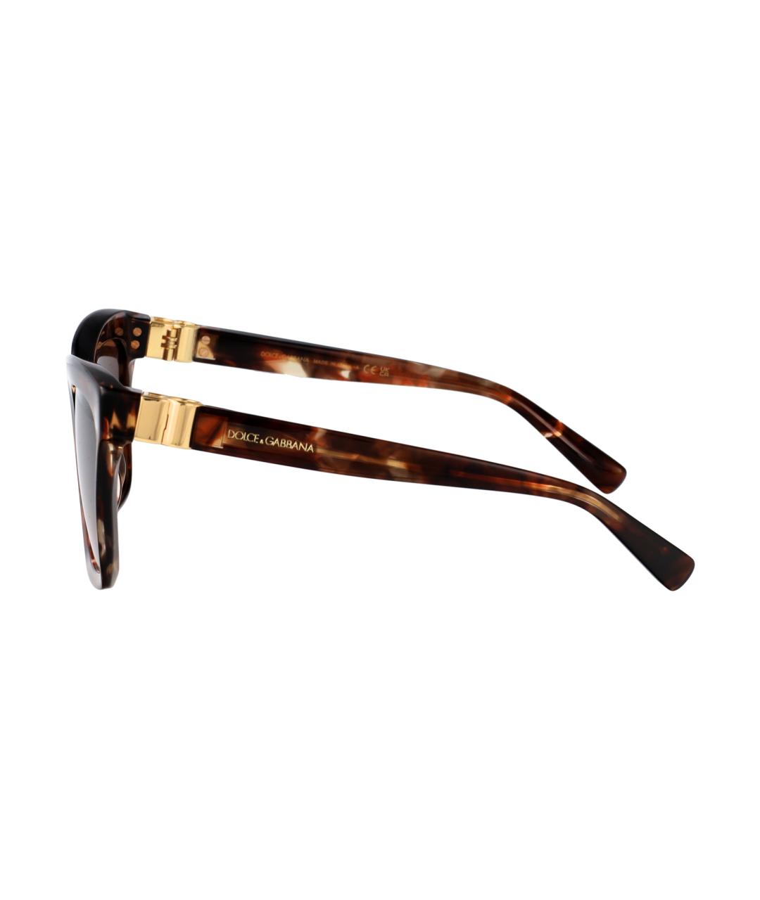 DOLCE&GABBANA Коричневые пластиковые солнцезащитные очки, фото 3