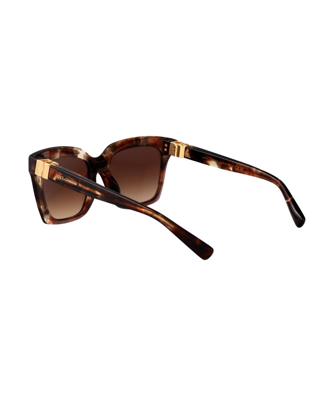DOLCE&GABBANA Коричневые пластиковые солнцезащитные очки, фото 4