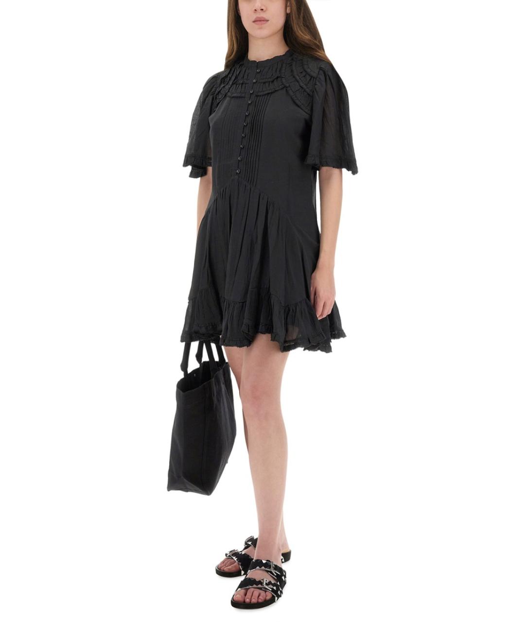 ISABEL MARANT ETOILE Черное хлопковое повседневное платье, фото 5
