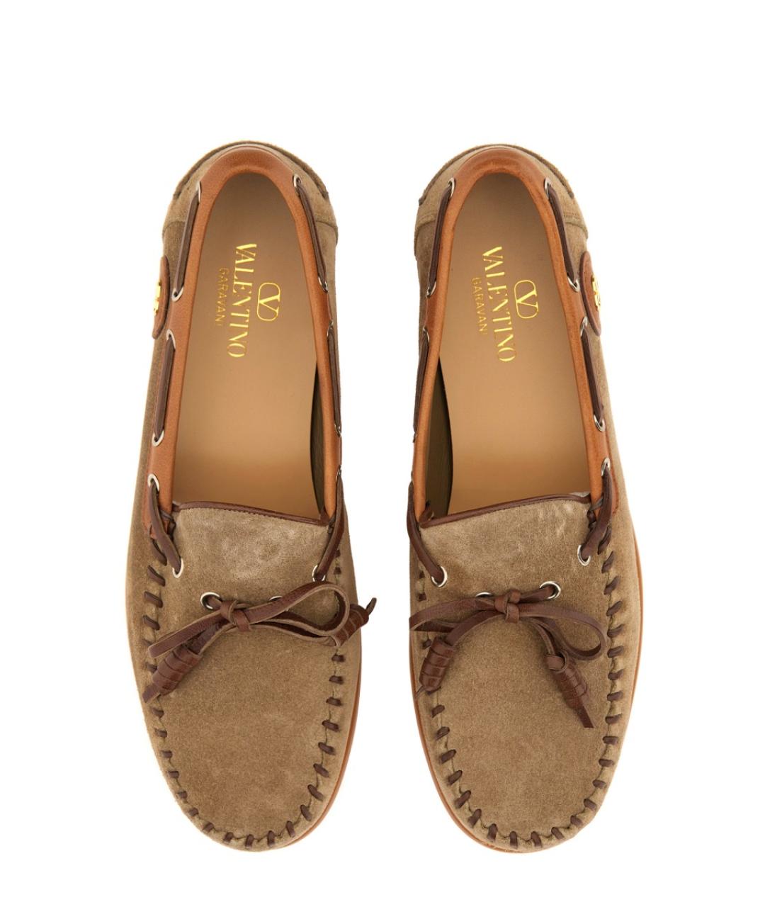 VALENTINO Бежевые кожаные лоферы, фото 2