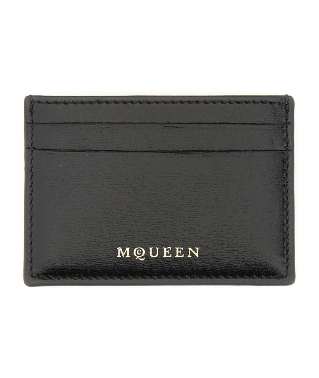 ALEXANDER MCQUEEN Черный кожаный кардхолдер, фото 1