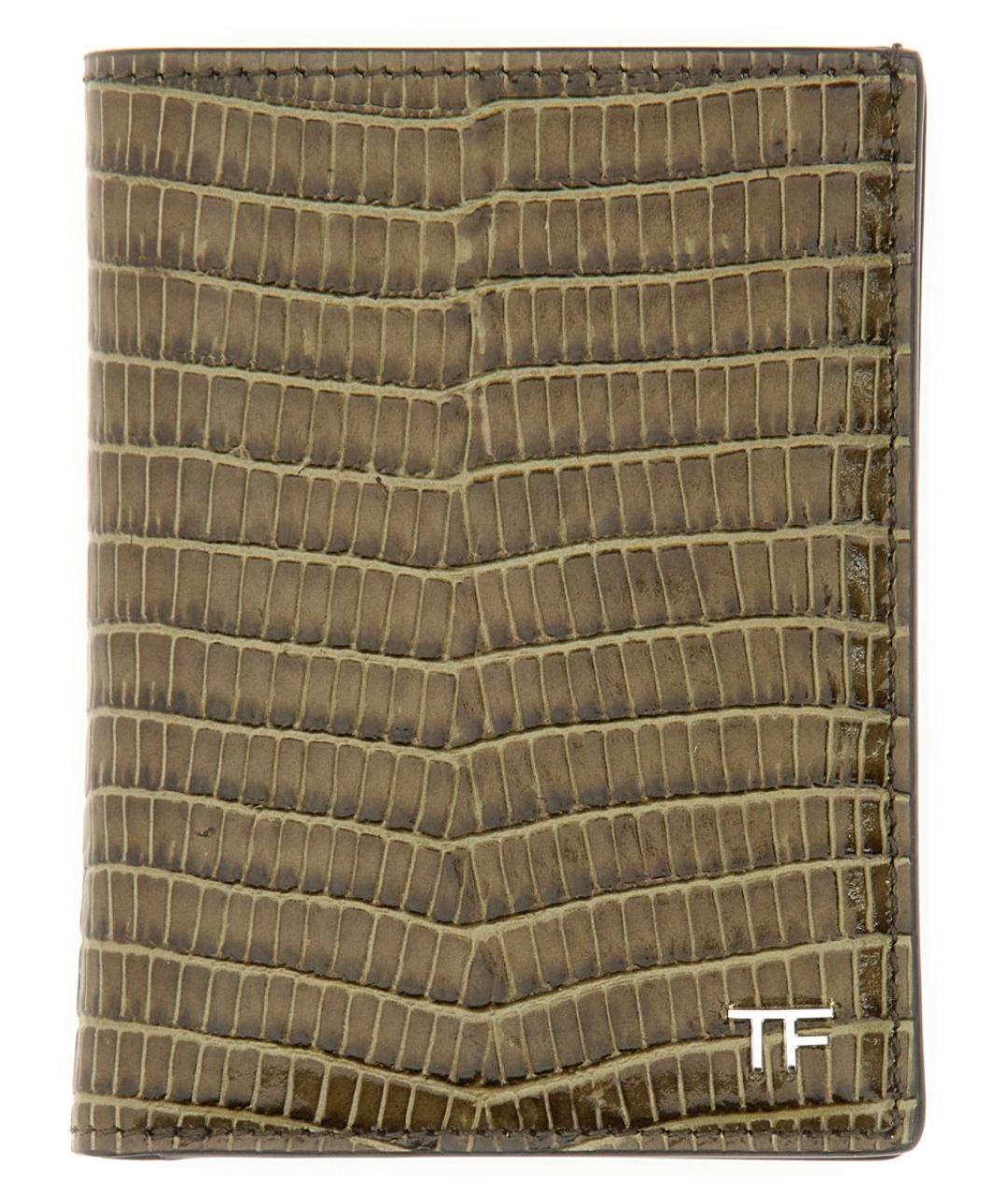 TOM FORD Зеленый кожаный кошелек, фото 1