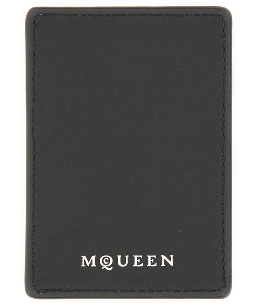 ALEXANDER MCQUEEN Черный кожаный кардхолдер, фото 2