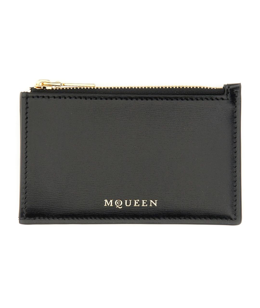 ALEXANDER MCQUEEN Черный кожаный кошелек, фото 1