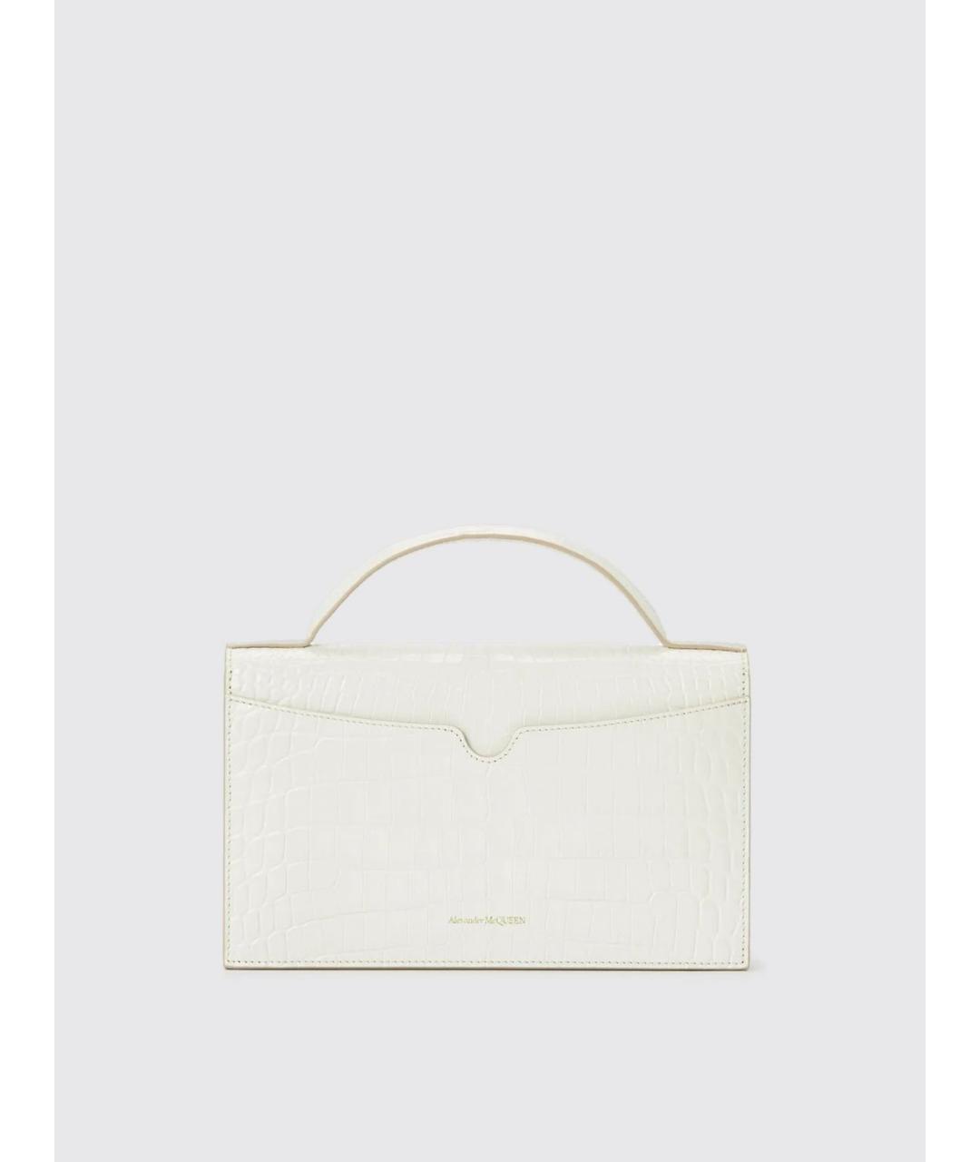 ALEXANDER MCQUEEN Белая сумка с короткими ручками из лакированной кожи, фото 2