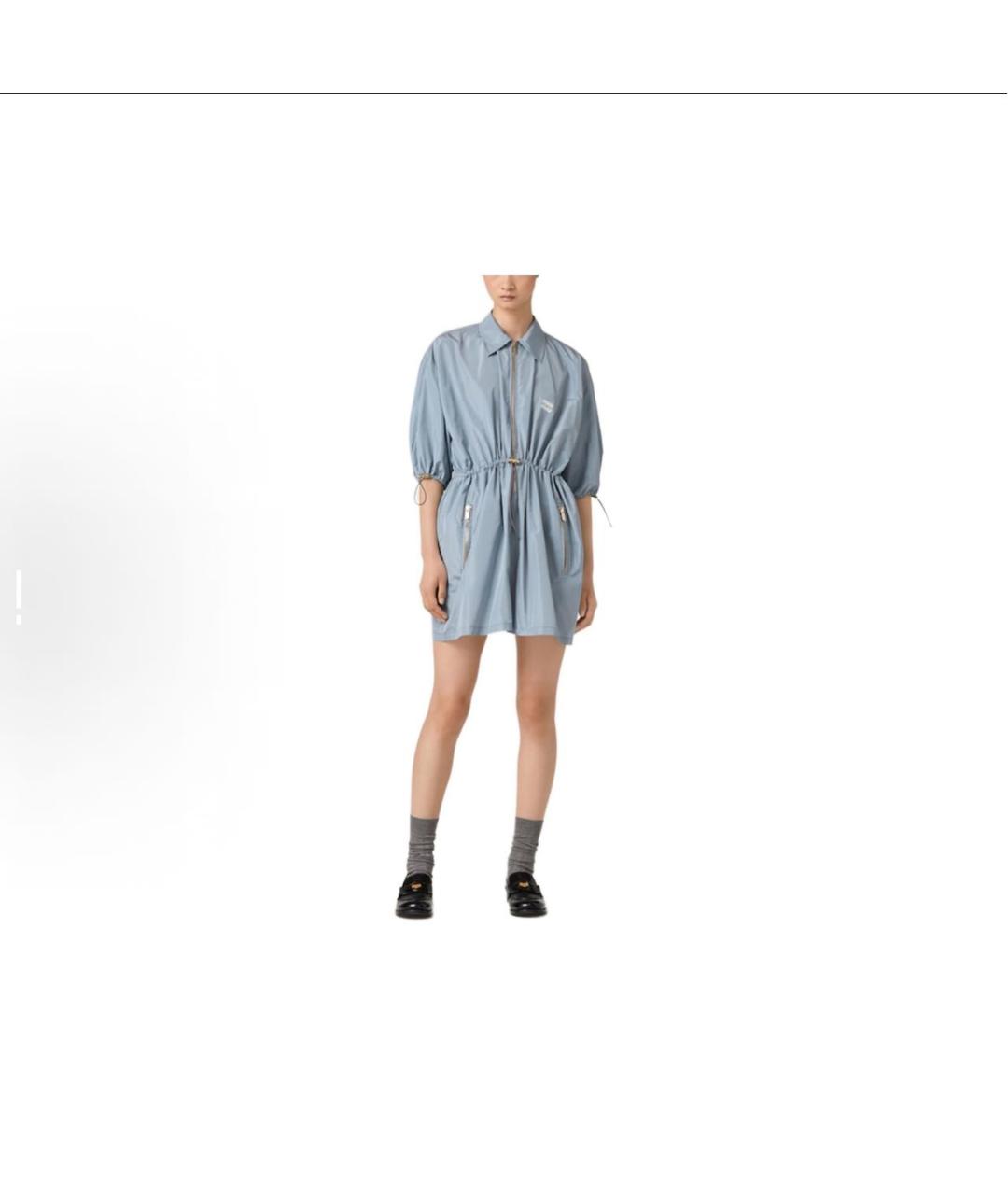 MIU MIU Голубое повседневное платье, фото 4