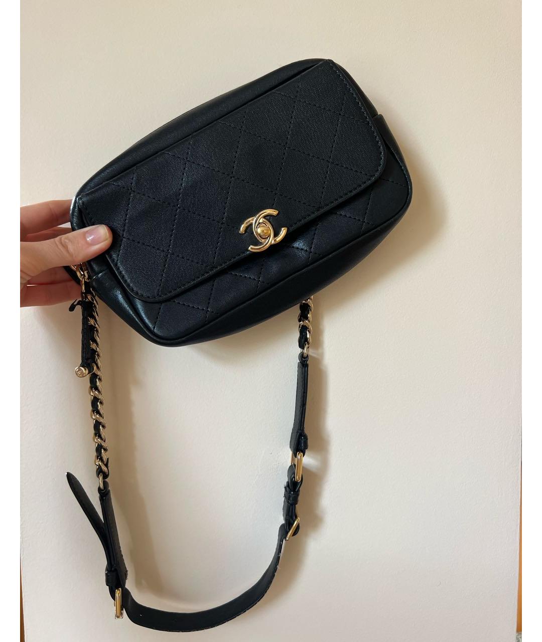 CHANEL Черная кожаная поясная сумка, фото 2