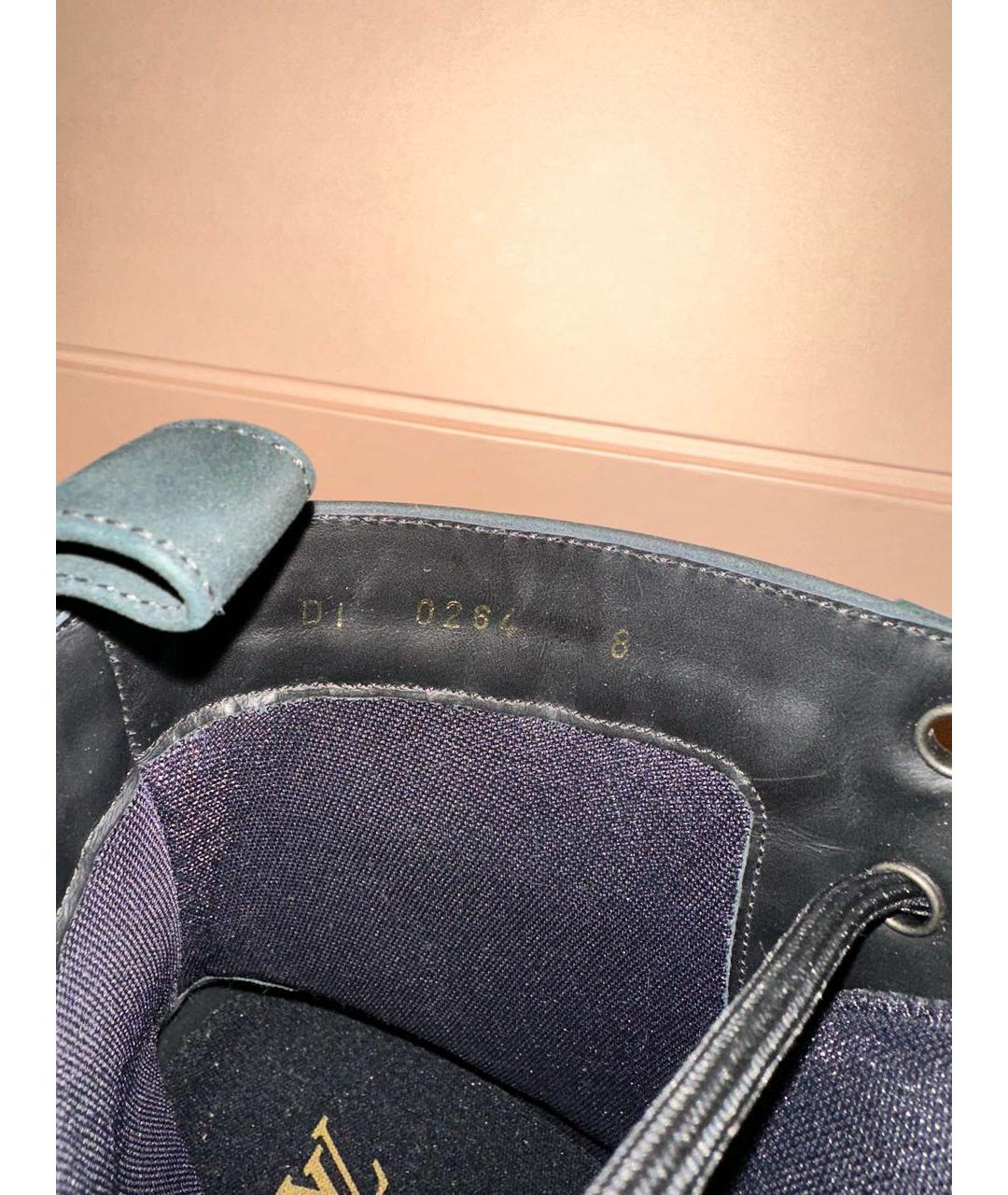 LOUIS VUITTON Черные кожаные высокие ботинки, фото 6