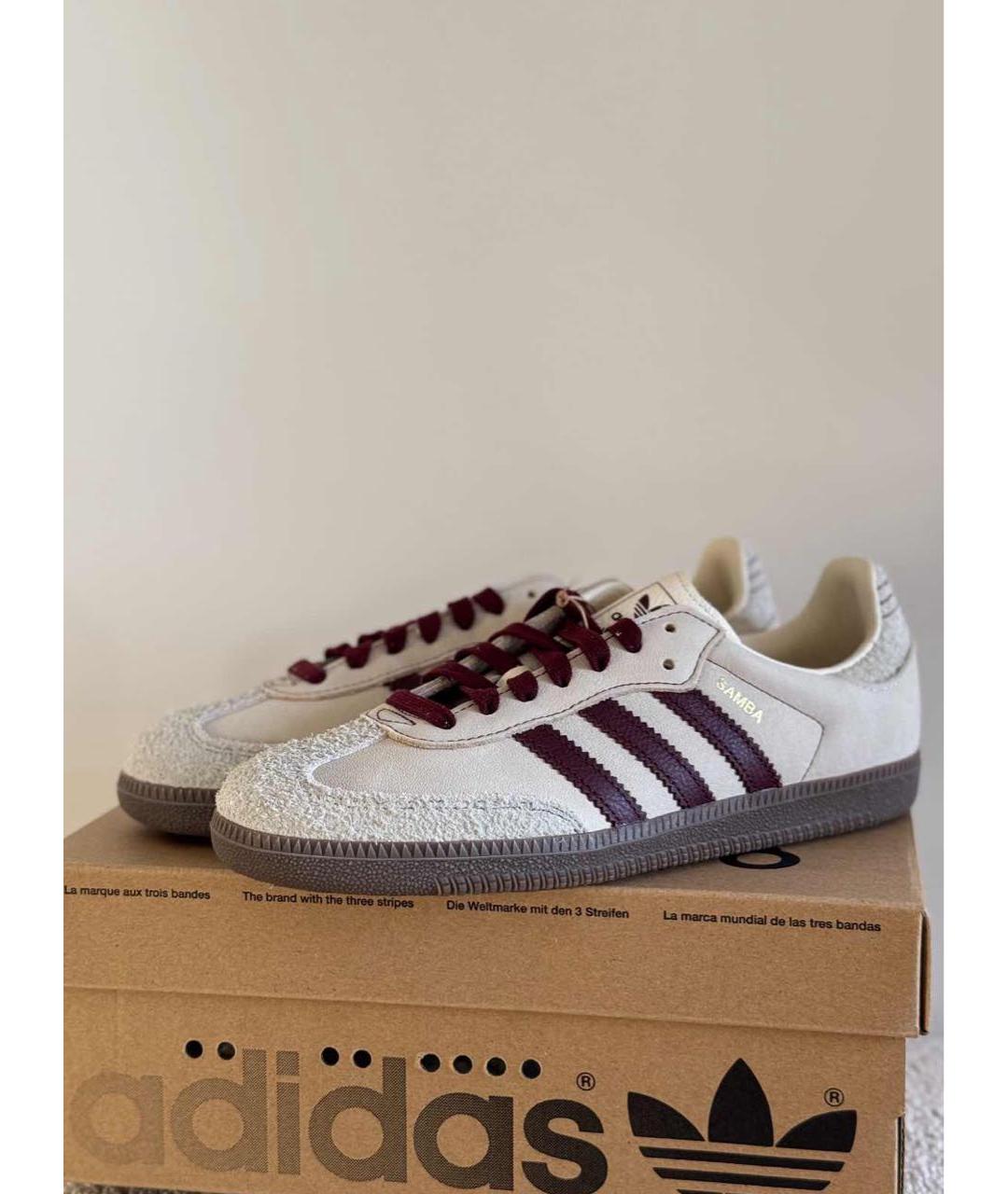 ADIDAS Бежевые кожаные кеды, фото 3