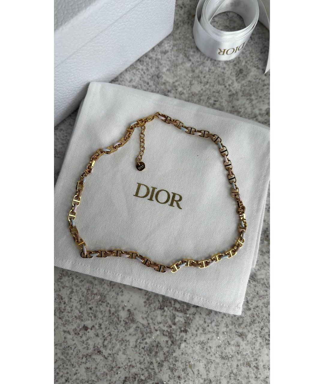 CHRISTIAN DIOR Золотое металлическое колье, фото 3