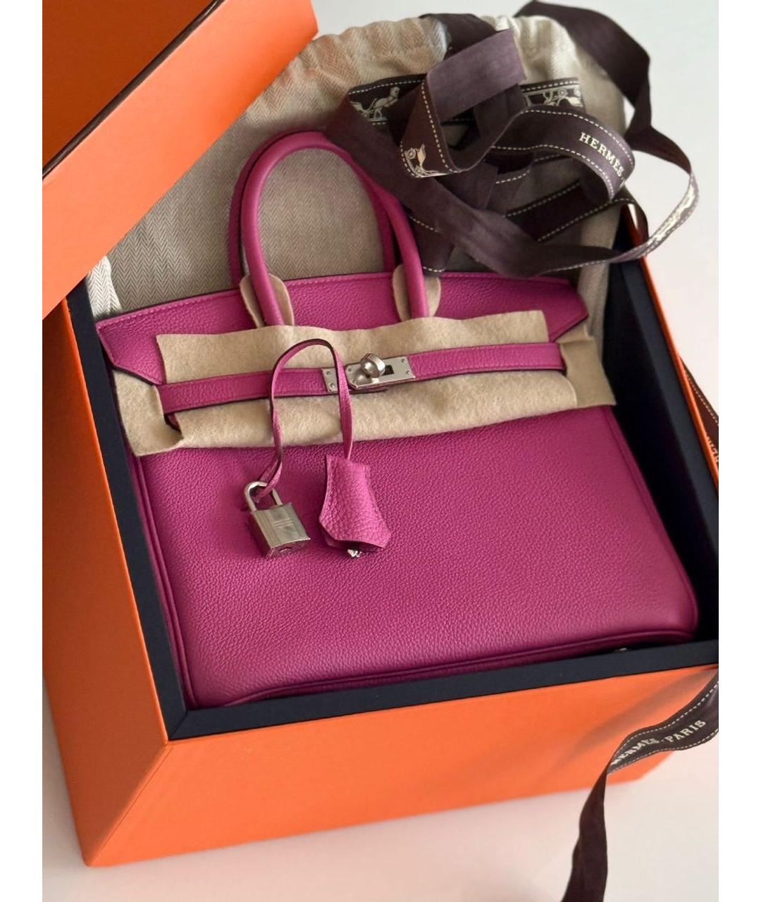 HERMES Розовая кожаная сумка тоут, фото 2