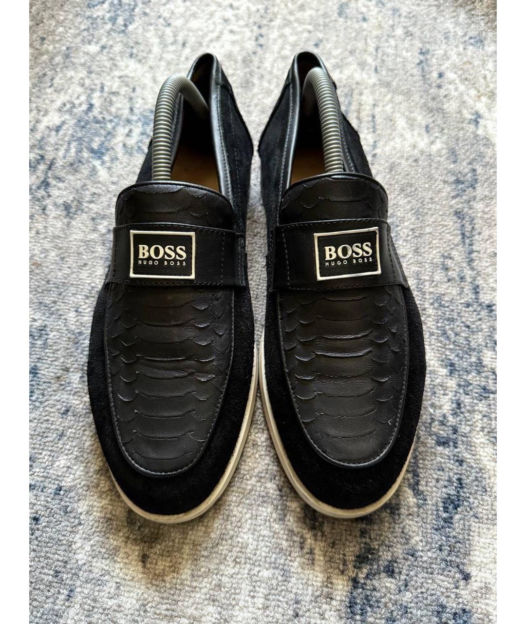 HUGO BOSS Черные замшевые лоферы, фото 2