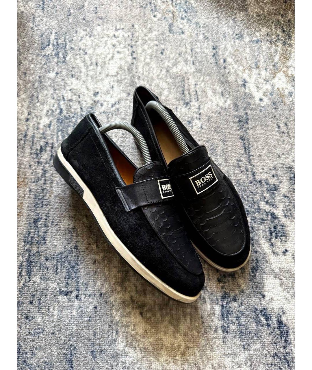 HUGO BOSS Черные замшевые лоферы, фото 6