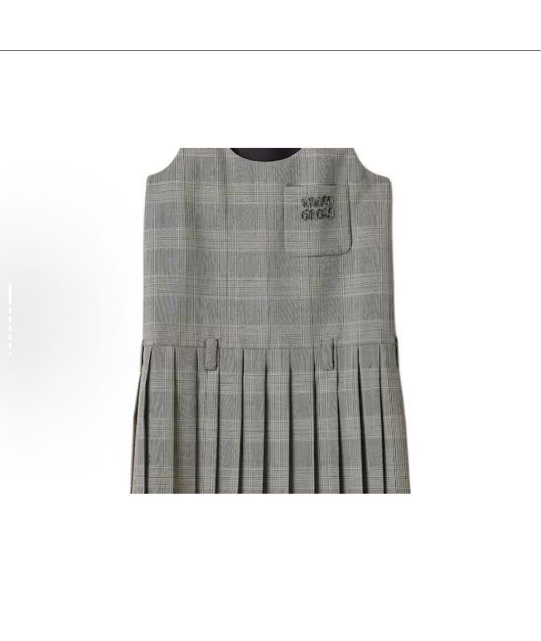 MIU MIU Серое хлопковое повседневное платье, фото 2