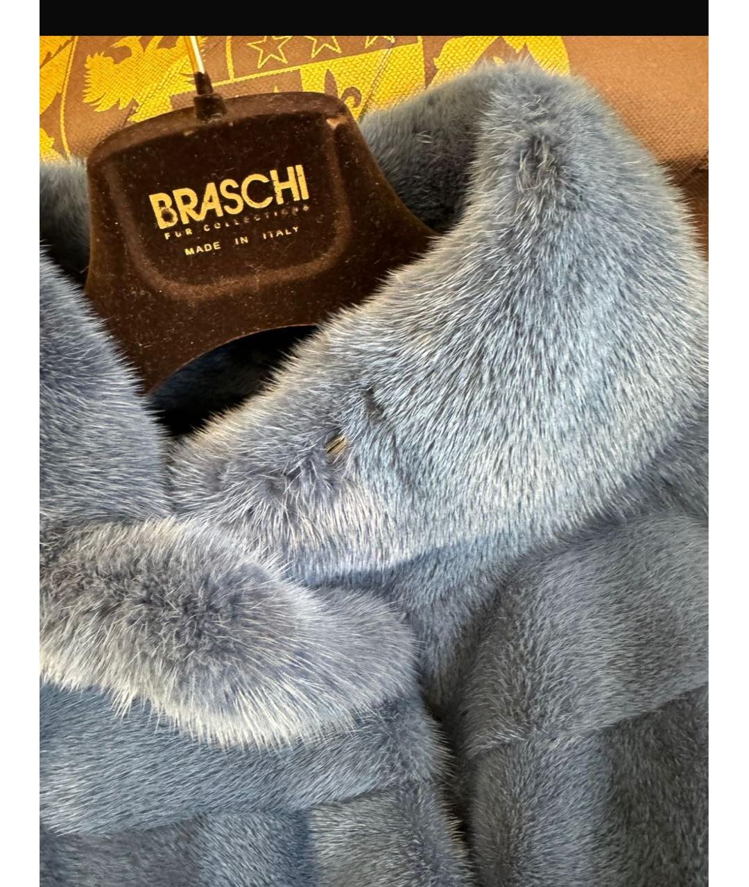 BRASCHI Синяя меховая шуба, фото 3